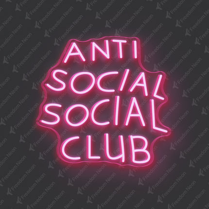 Light Pink Anti Social Social Club Neon Sign