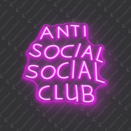Pink Anti Social Social Club Neon Sign