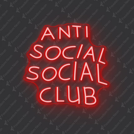 Red Anti Social Social Club Neon Sign