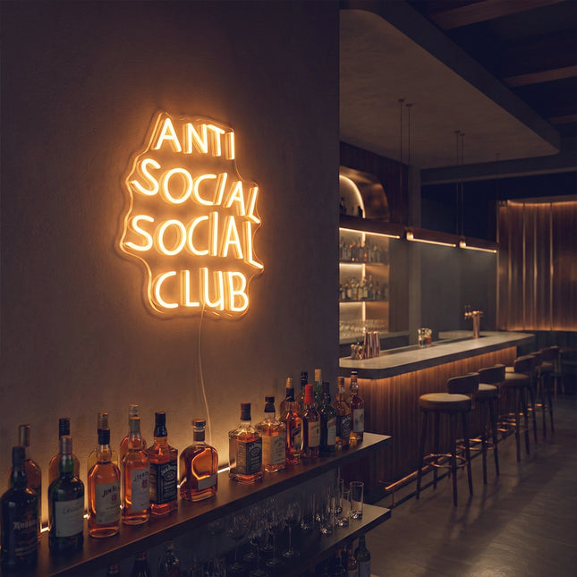 Warm White Anti Social Social Club Neon Sign