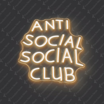 Warm White Anti Social Social Club Neon Sign