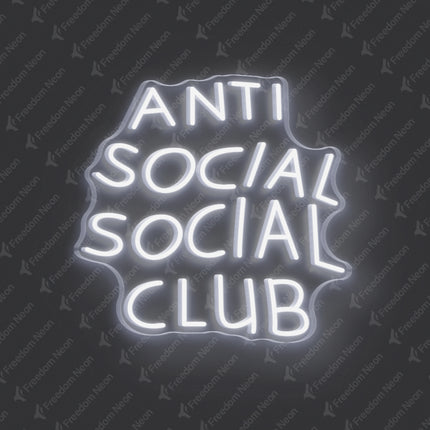 White Anti Social Social Club Neon Sign