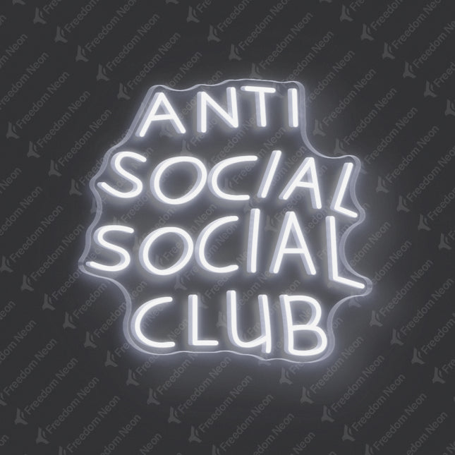 White Anti Social Social Club Neon Sign
