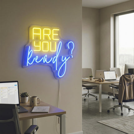 Blue Are You Ready? Neon Sign