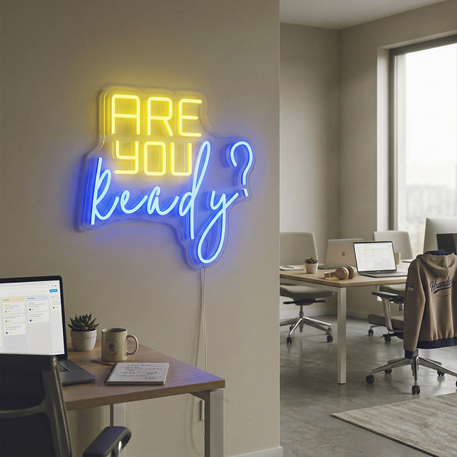 Blue Are You Ready? Neon Sign