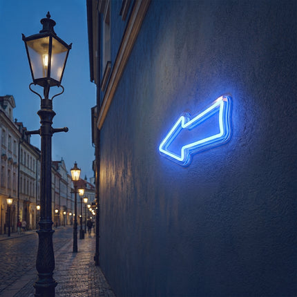 Blue Arrow Neon Sign