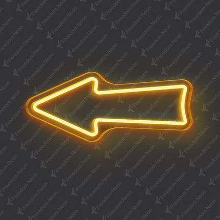 Gold Yellow Arrow Neon Sign
