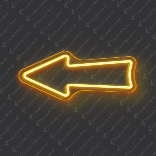 Gold Yellow Arrow Neon Sign