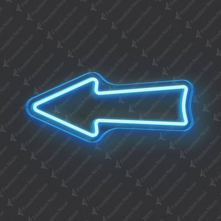 Ice Blue Arrow Neon Sign