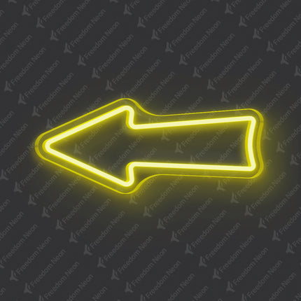 Lemon Yellow Arrow Neon Sign