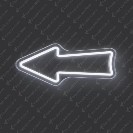 White Arrow Neon Sign