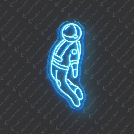 Ice Blue Astronaut Neon Sign 2.0