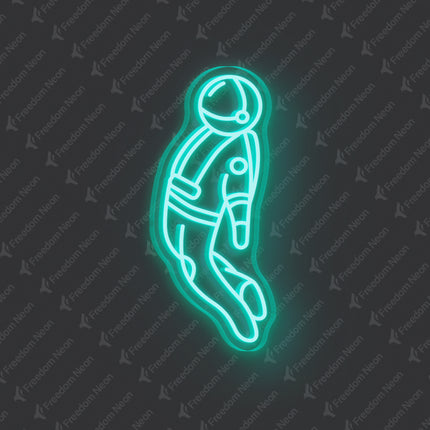 Mint Green Astronaut Neon Sign 2.0