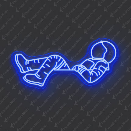 Blue Astronaut Neon Sign