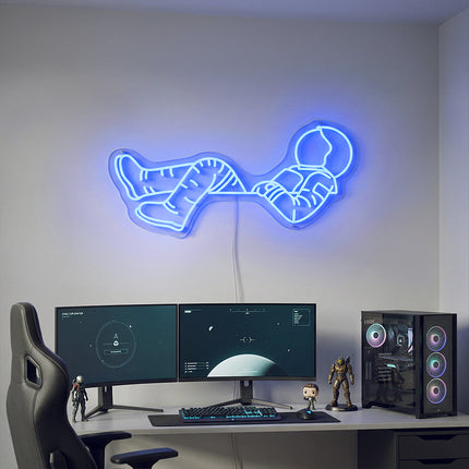 Blue Astronaut Neon Sign