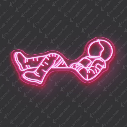 Light Pink Astronaut Neon Sign