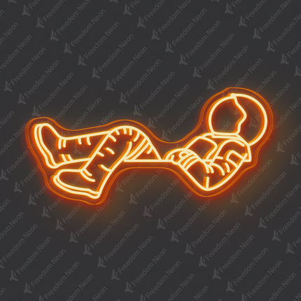 Orange Astronaut Neon Sign