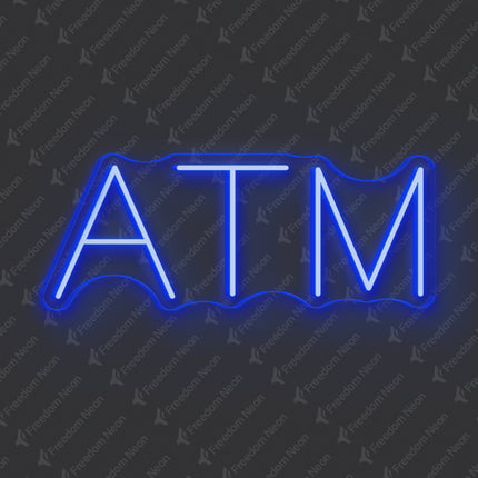 Blue ATM Neon Sign