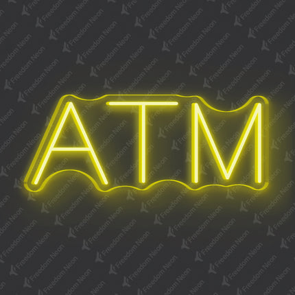 Lemon Yellow ATM Neon Sign