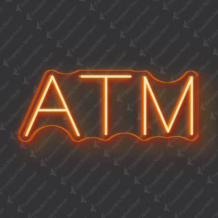 Orange ATM Neon Sign