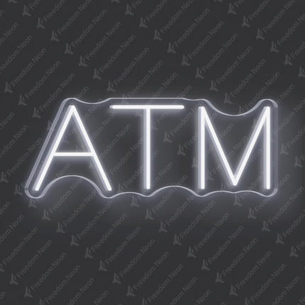 White ATM Neon Sign