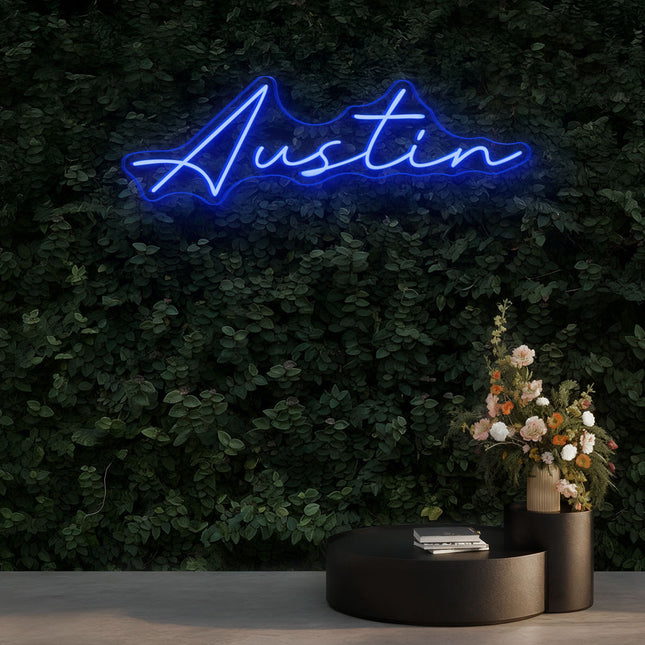 Blue Austin Neon Sign