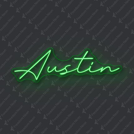 Green Austin Neon Sign