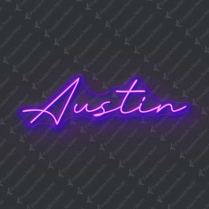 Purple Austin Neon Sign