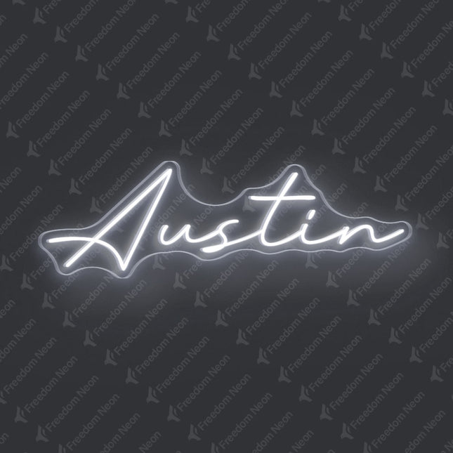 White Austin Neon Sign