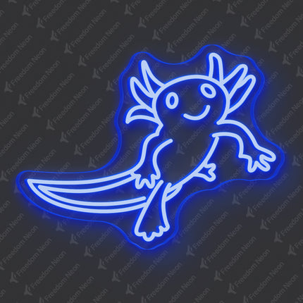 Blue Axolotl Neon Sign