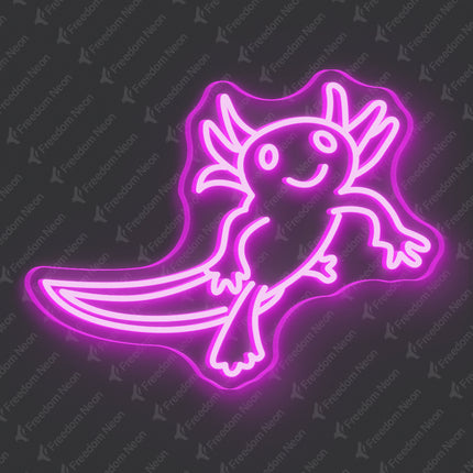 Pink Axolotl Neon Sign