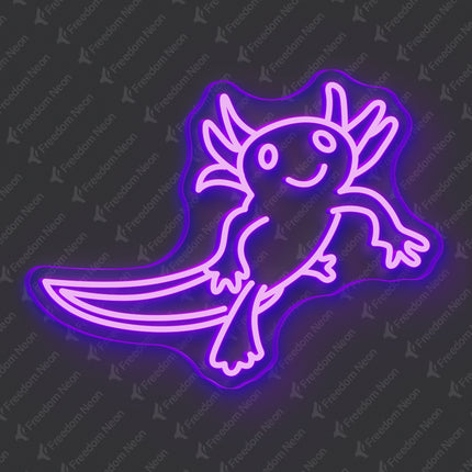Purple Axolotl Neon Sign