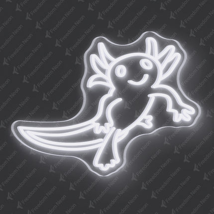 White Axolotl Neon Sign