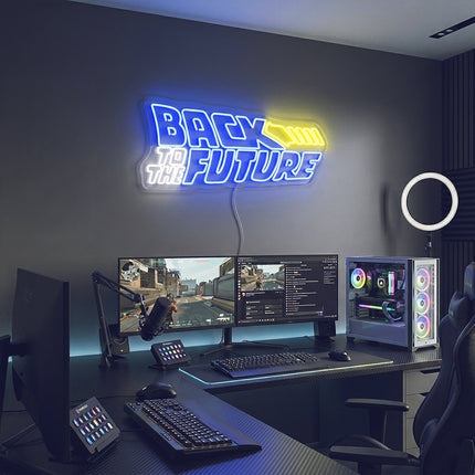 Blue Back To The Future Neon Sign