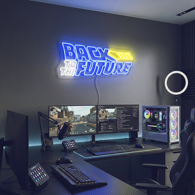 Blue Back To The Future Neon Sign