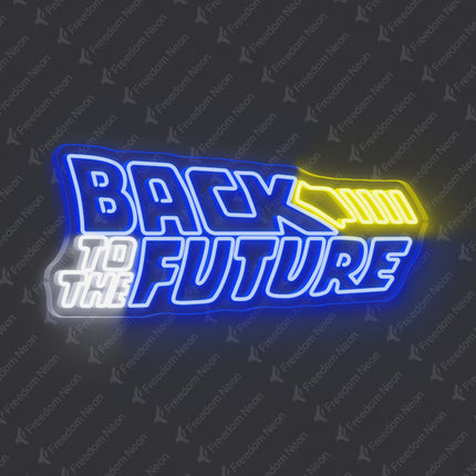 Blue Back To The Future Neon Sign
