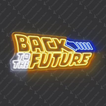 Gold Yellow Back To The Future Neon Sign