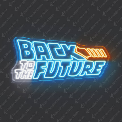 Ice Blue Back To The Future Neon Sign