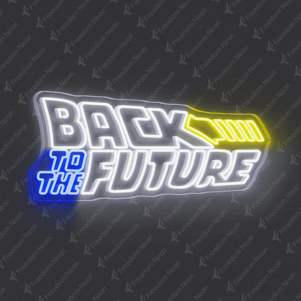 White Back To The Future Neon Sign