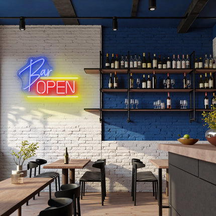 Blue bar open sign