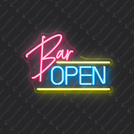 Pink bar open sign