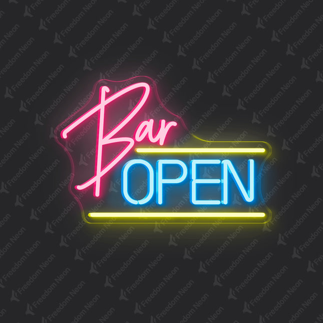 Pink bar open sign