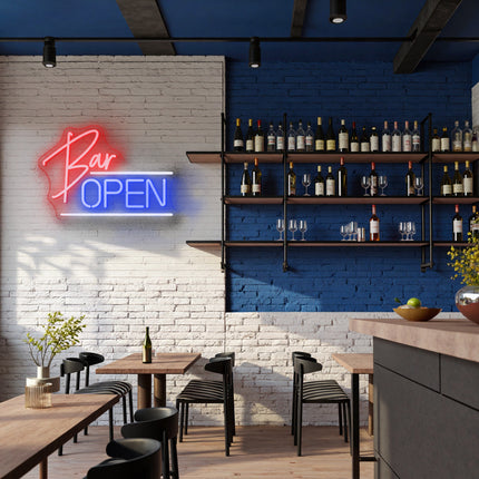 Red bar open sign