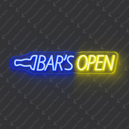 Blue Bar's Open Neon Sign