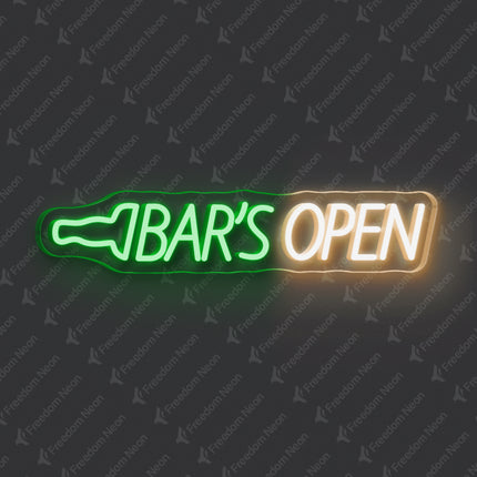 Green Bar's Open Neon Sign