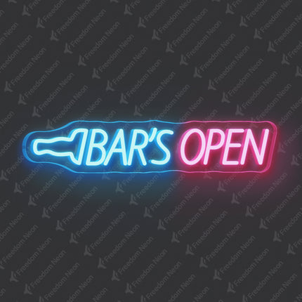 Ice Blue Bar's Open Neon Sign