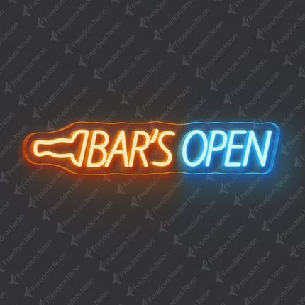 Orange Bar's Open Neon Sign