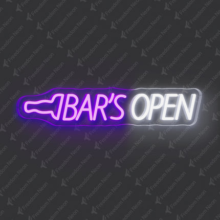 Purple Bar's Open Neon Sign