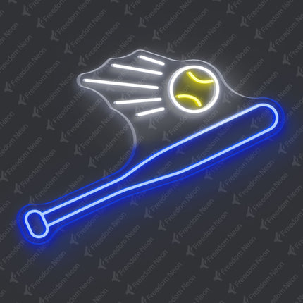 Blue Baseball Neon Sign