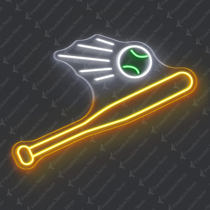 Golden Yellow Baseball Neon Sign